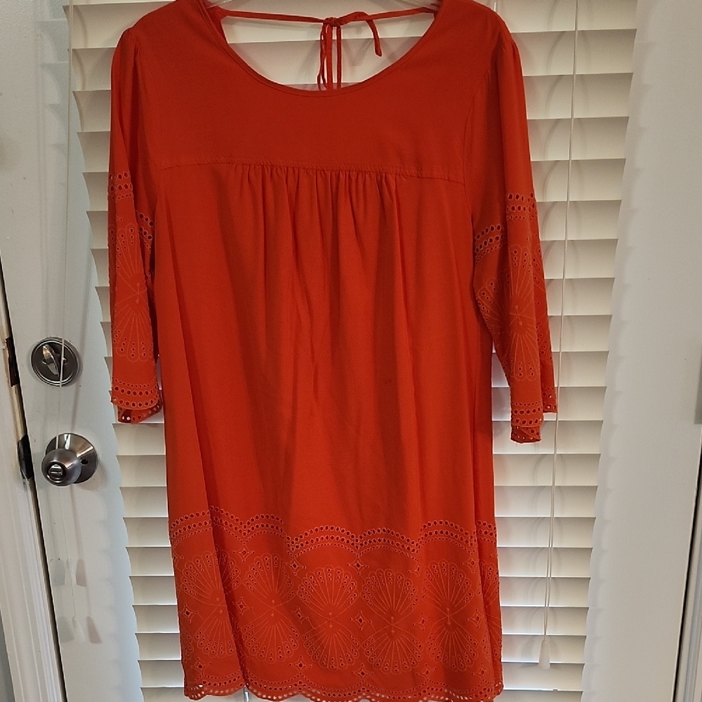 Crown & Ivy Orange Long Sleeve Dress